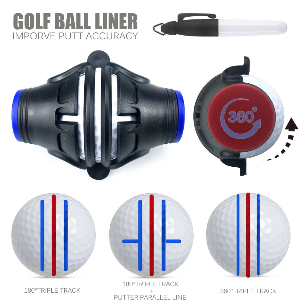 Golf Ball Liner Marker Template and Marker