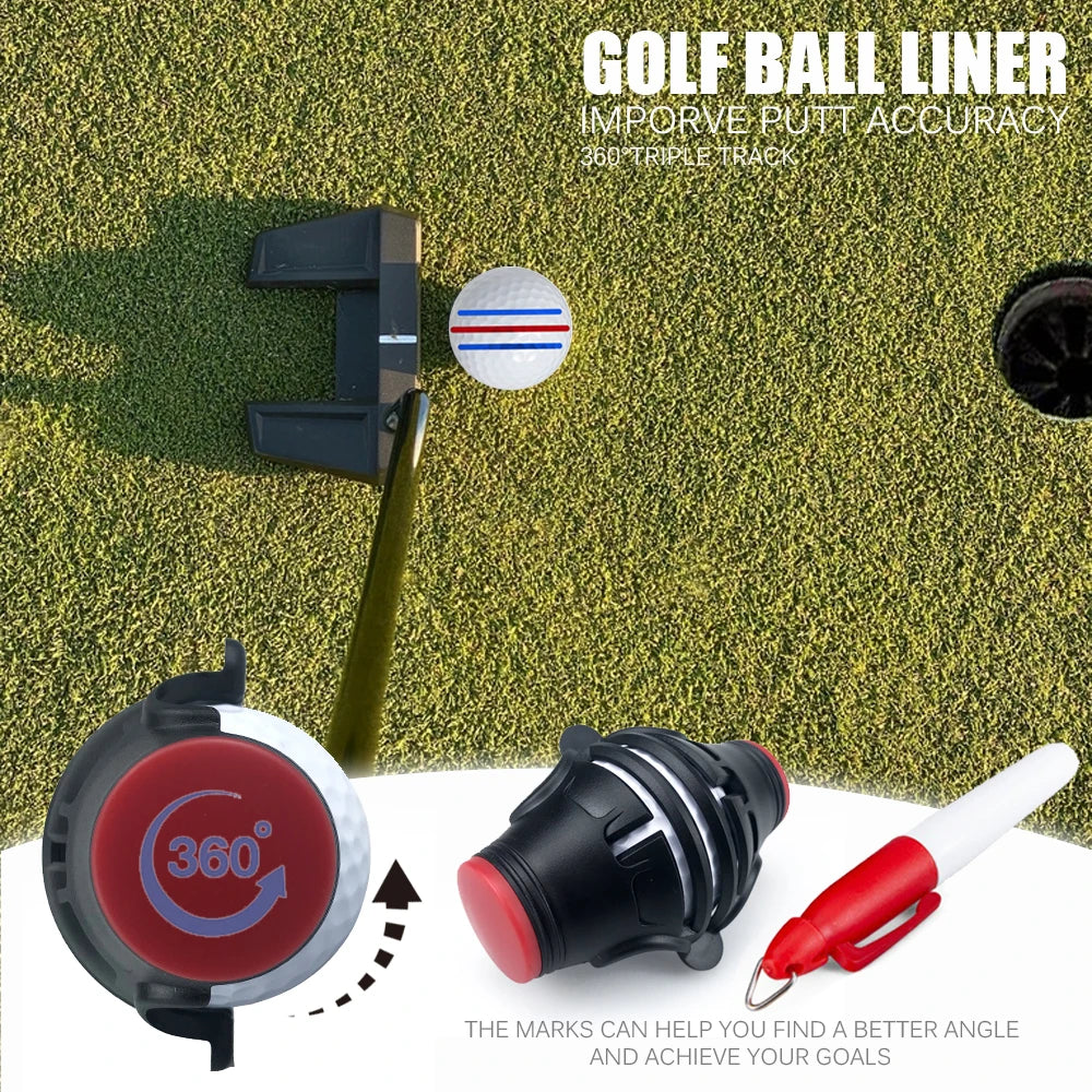 Golf Ball Liner Marker Template and Marker