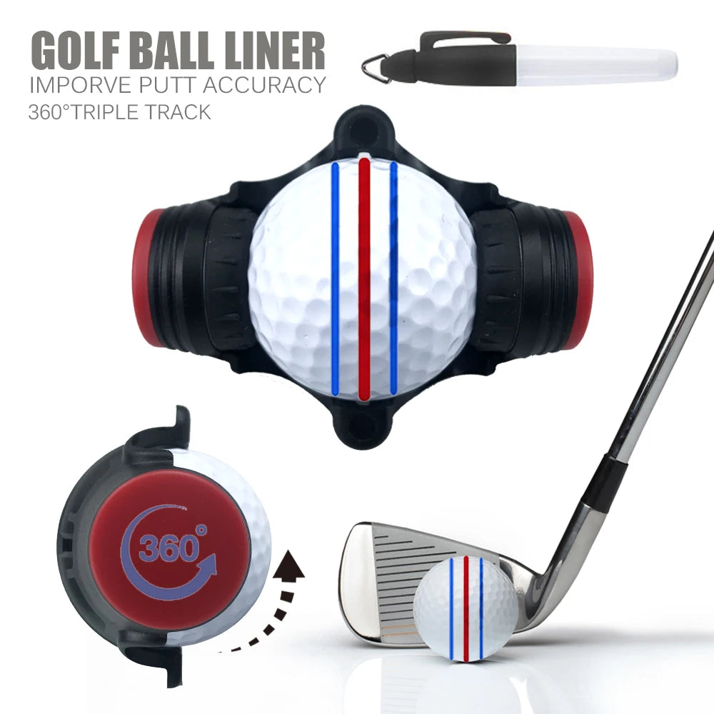 Golf Ball Liner Marker Template and Marker